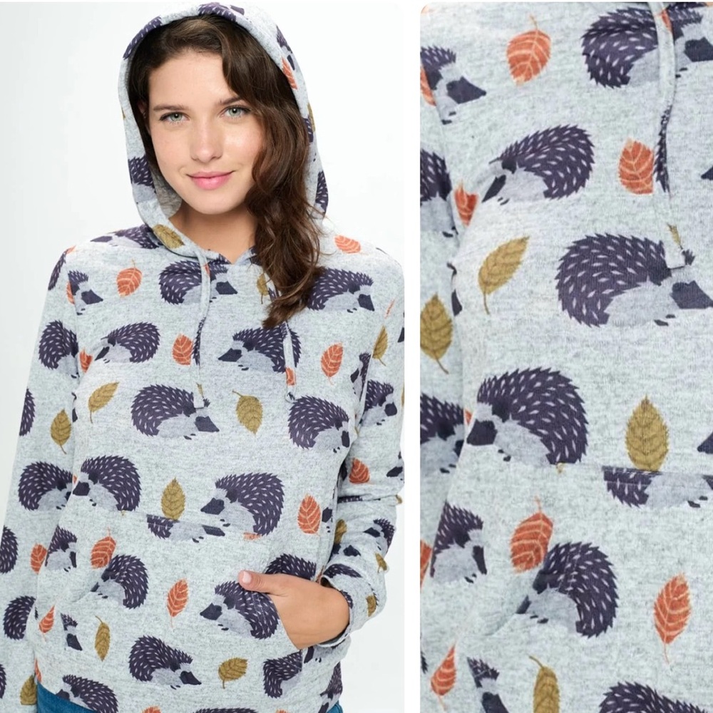 Hedgehog 🦔 Pullover Long Sleeve Sweater Sweatshirt Hoodie